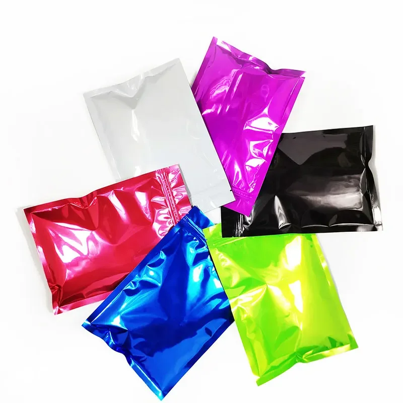 6 sizes 10 colours 100pcs Heat Seal Aluminum Foil Ziplock Bags Flat Zip Lock Package Bag Retail Plastic Foil Zip Bags Reclosable
