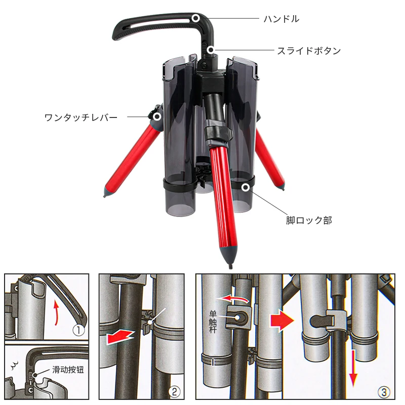 NEW Letoyo Portable Fishing Rod Support Tripod 3
