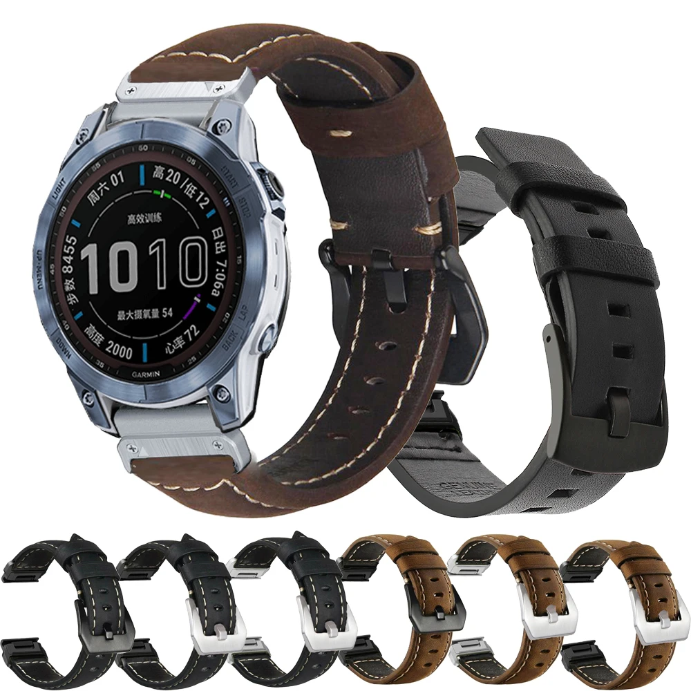 

Ремешок QuickFit из натуральной кожи для смарт-часов Garmin Fenix 7 7X 6X Pro/Epix Pro Gen 2 51 мм 47 мм/6 5Plus 5xplus, 22 мм 26 мм