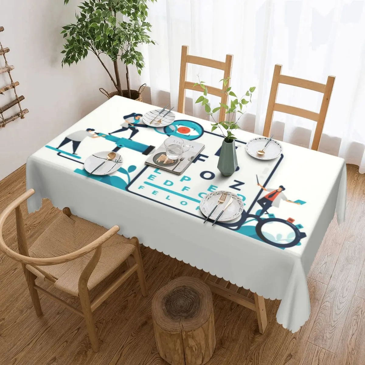 

Rectangular Tablecloth Tablecloth Fit 45"-50" Table Cloth Optometrist Optician Table Cover