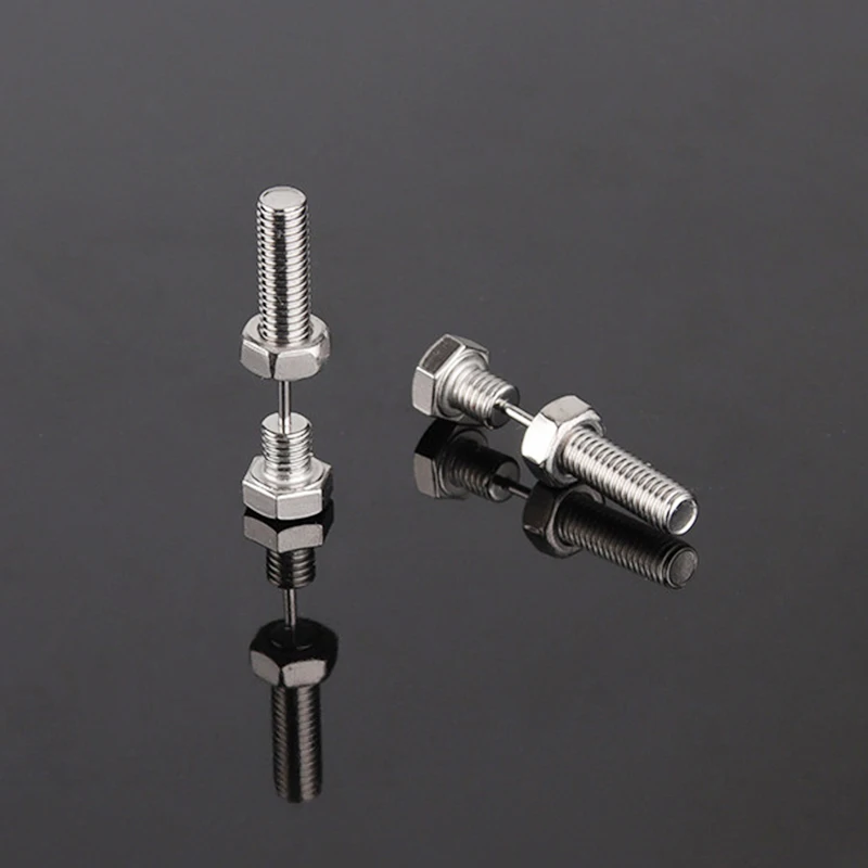 2pcNewGothicUnisexPunkRockStainlessSteelNailScrewPiercing