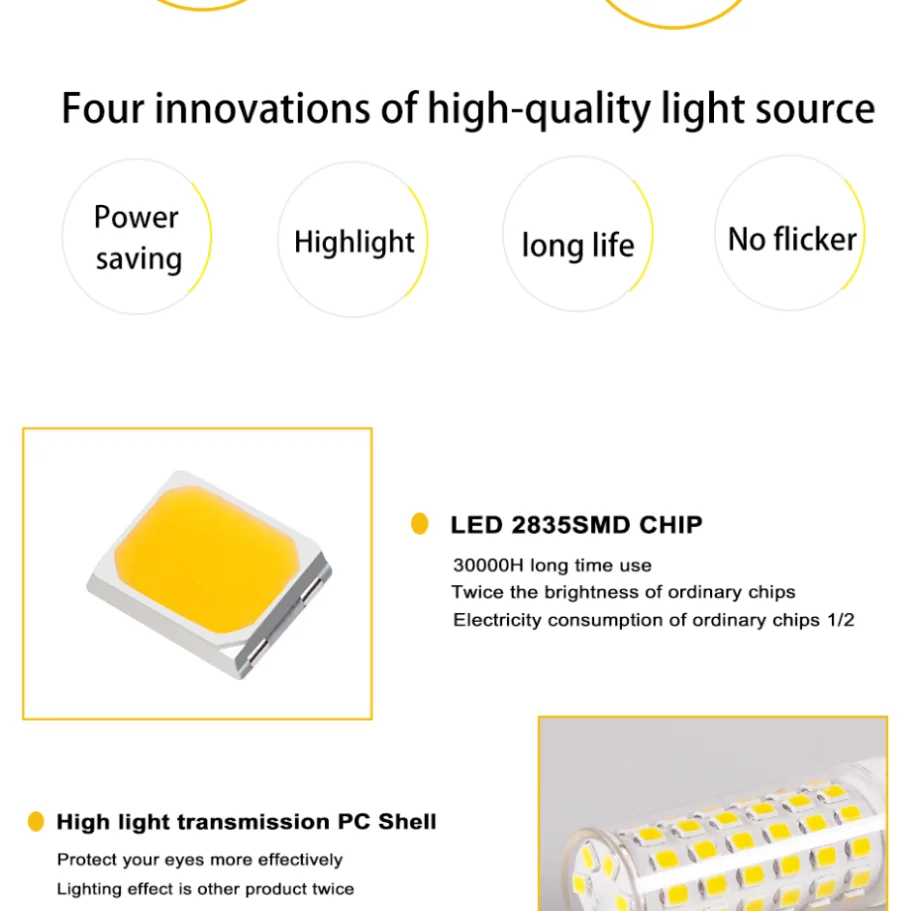YzzKoo LED Bulb 3W 5W 7W G4 G9 E14 LED Lamp AC 220V LED Corn Bulb SMD2835 360 Beam Angle Replace Halogen Chandelier Lights