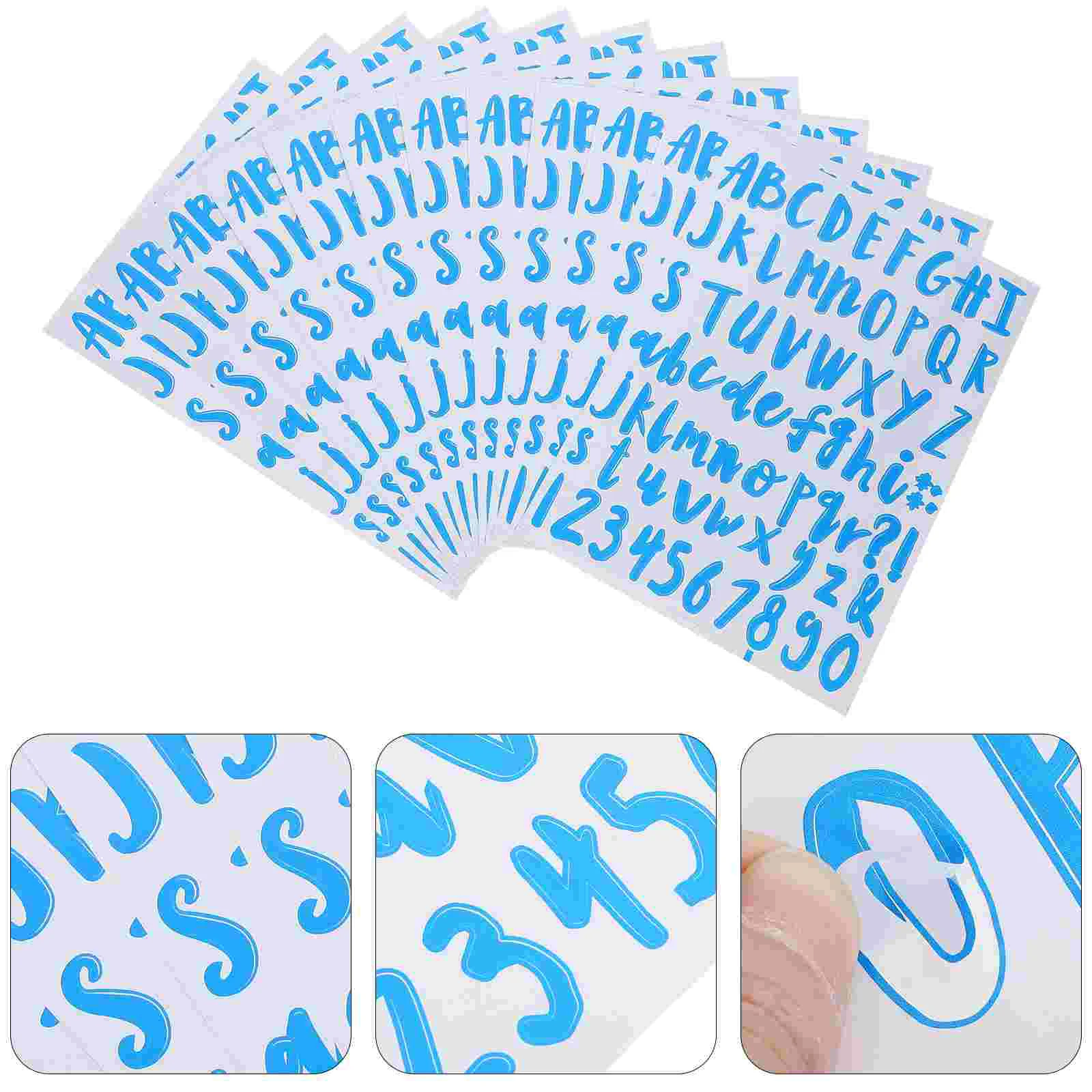 12 Sheets of Number Letters Stickers Decorative Letters Numbers Stickers Self Adhesive Letter Stickers 1 sheets christmas number stickers hand account decoration stickers creative cartoon diy round sealing label diary stickers