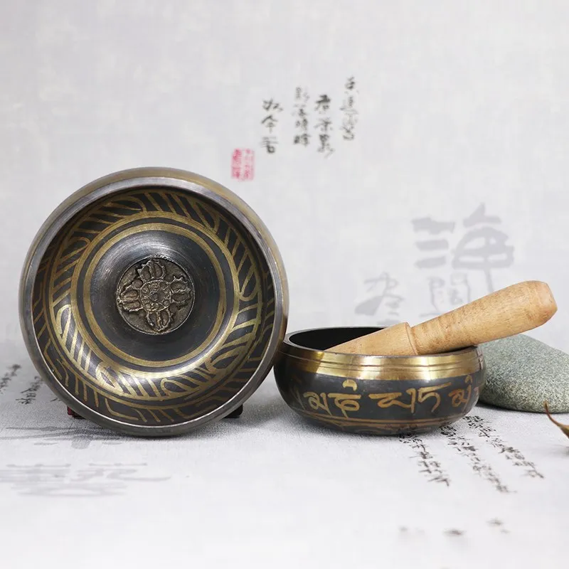 Tibetan Bowl Sing Bowl Nepalese Buddhist Tibetan Chanting Yoga Meditation Buddhist Sound Therapy Copper Religion Carft buddha sound bowl stainless steel bowl
