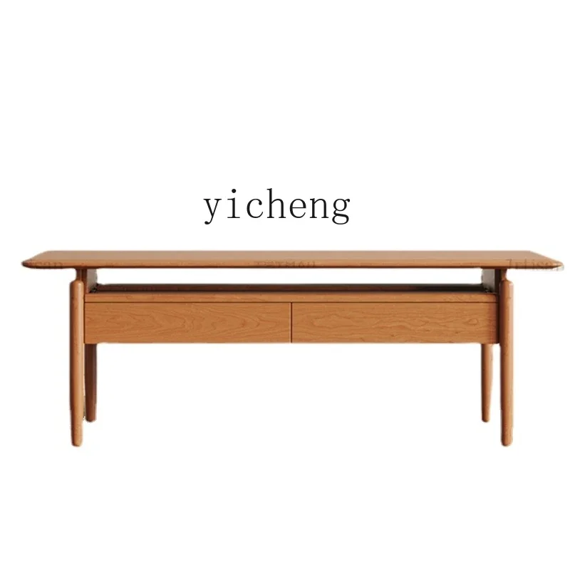 

YY Solid Wood Coffee Table Nordic Cherrywood Living Room Small Apartment Home Japanese Style Tea Table