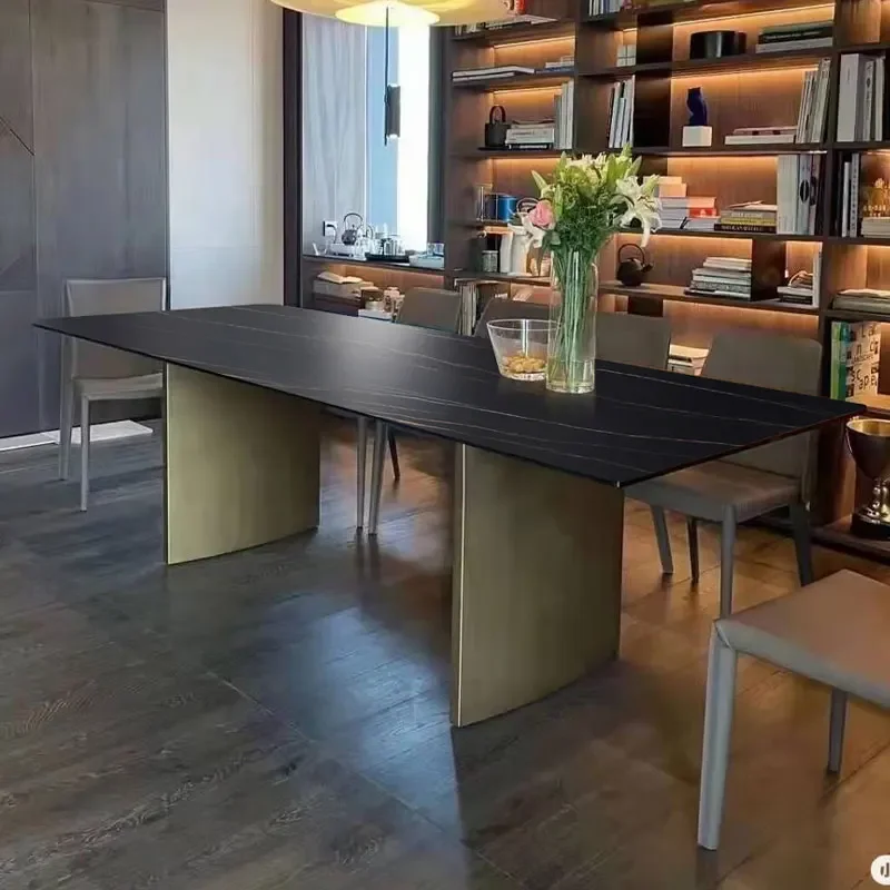 

Минималистский импортный стол в итальянском стиле из камней, современный простой роскошный Вертикальный прямоугольный роскошный камень, мрамор для дома