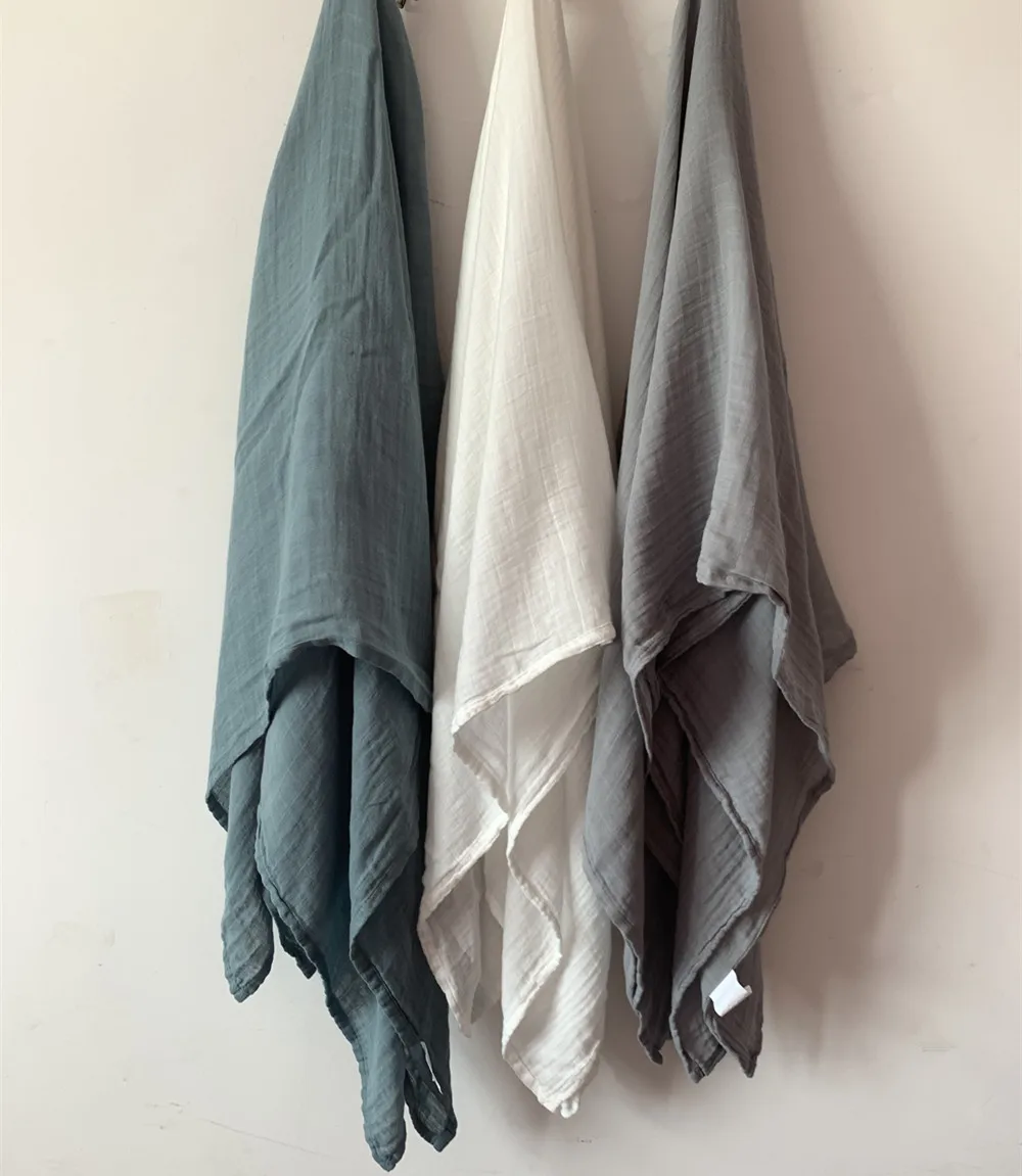 Bamboo Muslin Receving Blankets Cotton Swaddle Blanket 47x47" |