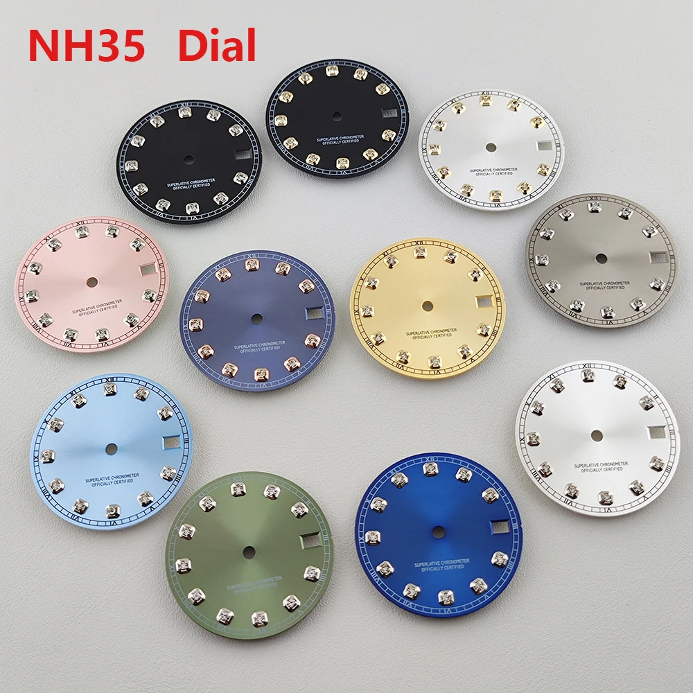 

NH35 dial 28.5mm with diamond Dial nh35 Watch Dial Modified Dial for NH35/NH36 Automatic Movement Watch accessories