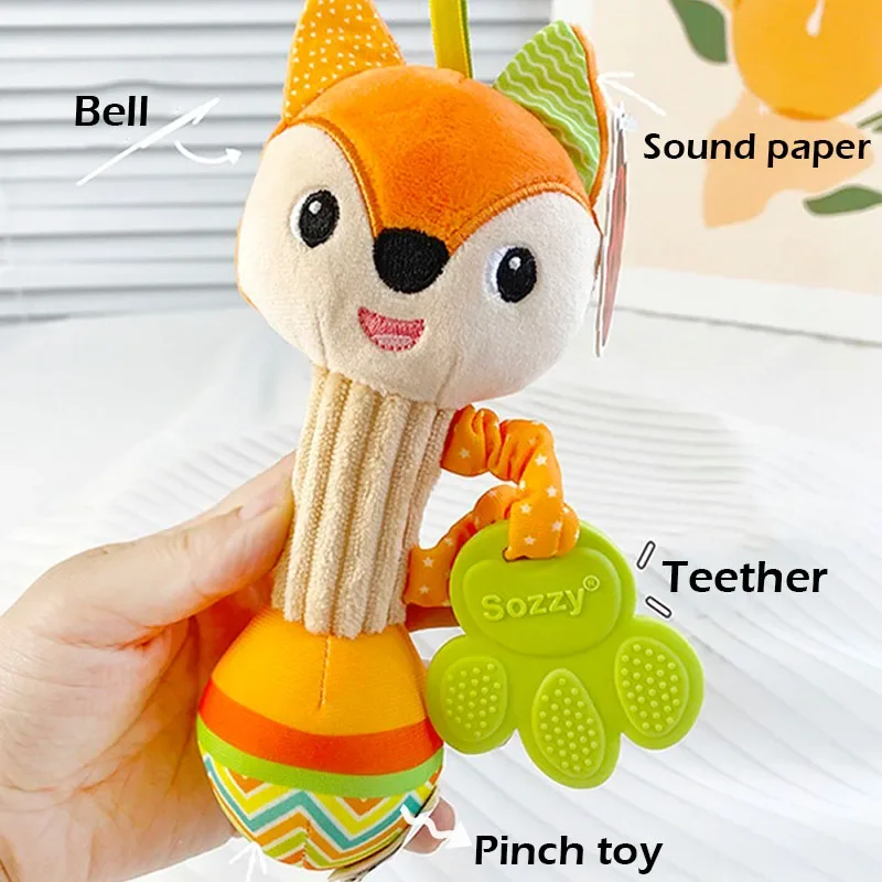 خشخيشات الطفل لينة محشوة الحيوان حشرجة الموت قبضة اليد ألعاب الأطفال شاكر التجعيد صار إكسسوارات السفر الحسية لهدايا طفل صغير