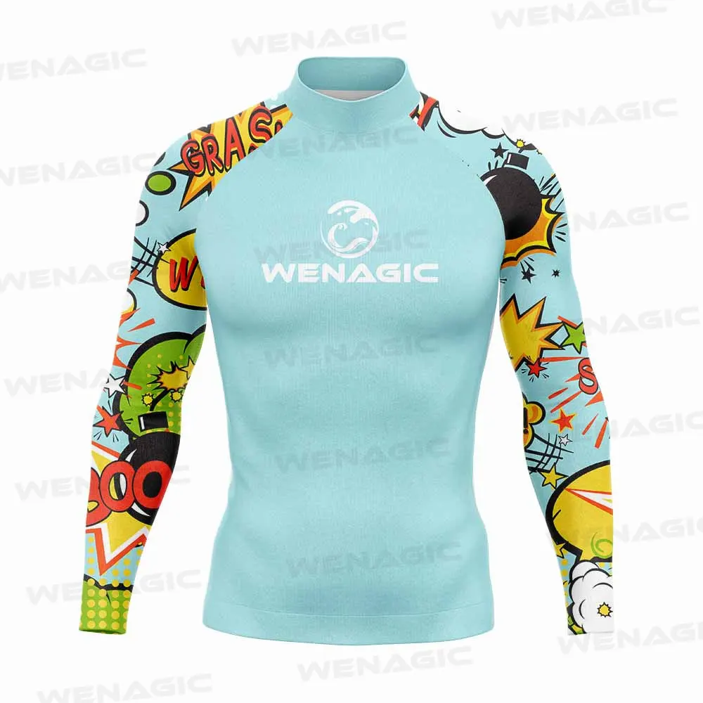 Rash Guard Wenagic Surfing Swimming Diving T-Shirts Tight Long Sleeve Men&rsquo;s UV Protection Clothing Beach Floatsuit Tops rash guard,surfing swimsuit