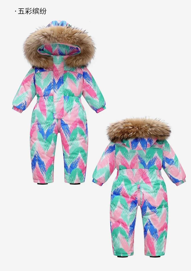 OLEKID 2025–30 Grad Kinder Winter-Skianzug, wasserdicht, mit Kapuze, Baby-Overall, 1–5 Jahre, Kinder, Daunenjacke, Kleinkind-Schneeanzug – Detail 8