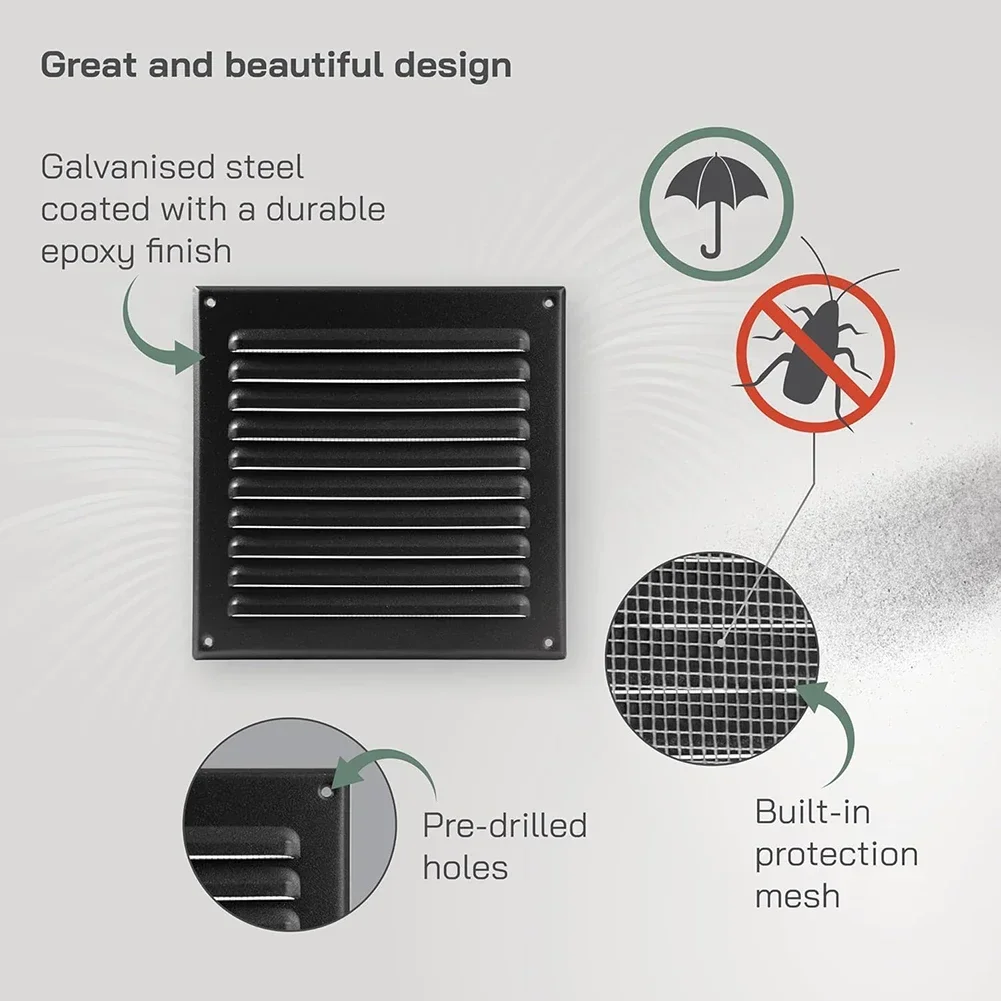 Air Ventilation Cover Louver Vent Grille Square Ducting Ceiling Ventilation Grill Heating Cooling Vent Exterior