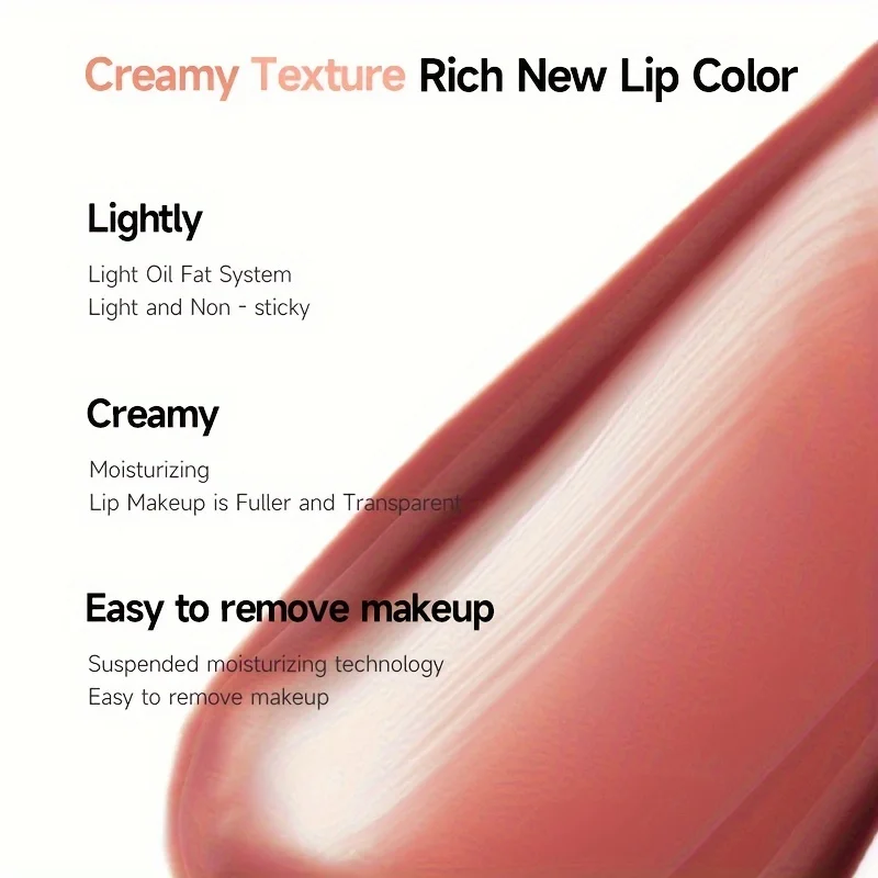 Butter Lip Cream Liquid Lipstick, Non-Sticky, Moisturizing High Pigment For Nude Red Sexy Lip Makeup Cosmetic 6