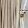 Thickened Cotton Linen Blackout Curtains for Bedroom Dining Luxury Modern Customized Thermal Insulation Window Tulle 1