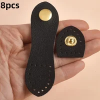 8 pièces 9 cm Boucles de sac en cuir tendance, boutons faits main, fermoirs de portefeuille, fermoirs de porte-cartes pour accessoires de sacs à main DIY 6