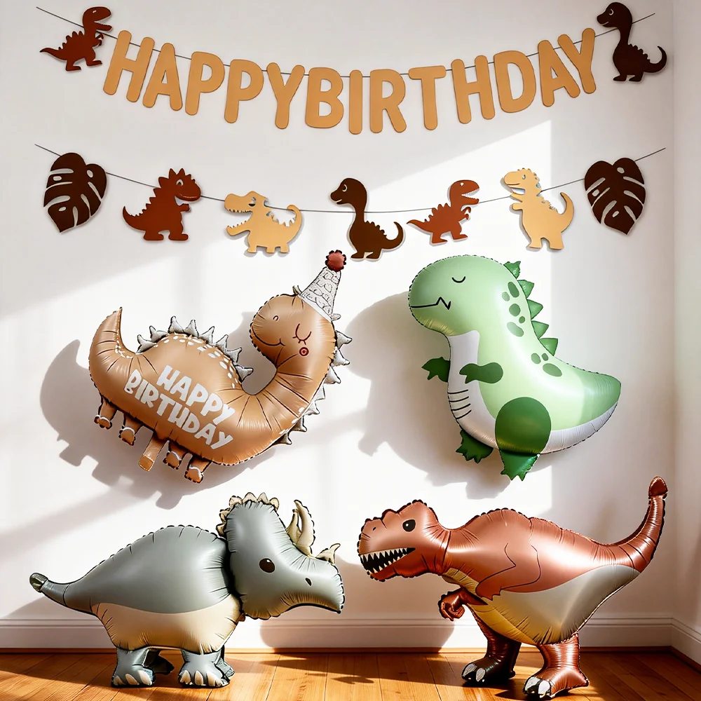 Dinosaurier-Themenparty-Dekoration, Dinosaurier-Banner, stehender Dinosaurier-Ballon, Jungen-Geburtstagsdeko, Dinosaurier-Geburtstagsdeko-Zubehör