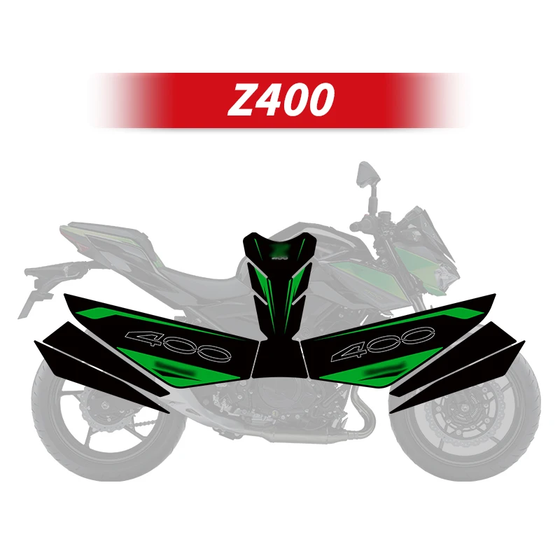 For KAWASAKI Z400 Fuel Tank Protection Stickers Kits Of Motorcycle Accessories Gas Tank Decoration Abrasion Resistant Decals