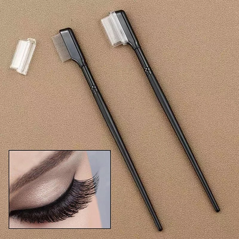 금속 속눈썹 빗, 익스텐션 눈썹 빗, 블랙 속눈썹, 뷰티 화장품 도구, 1PC