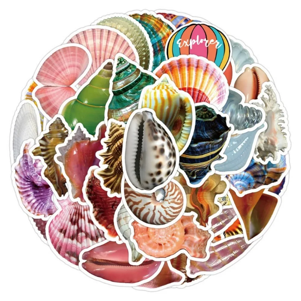 

10/51Pcs Cartoon Conch Shell Sticker Label Scrapbooking Marine Life Stickers for Children Room Decorative Diary Album Stationery