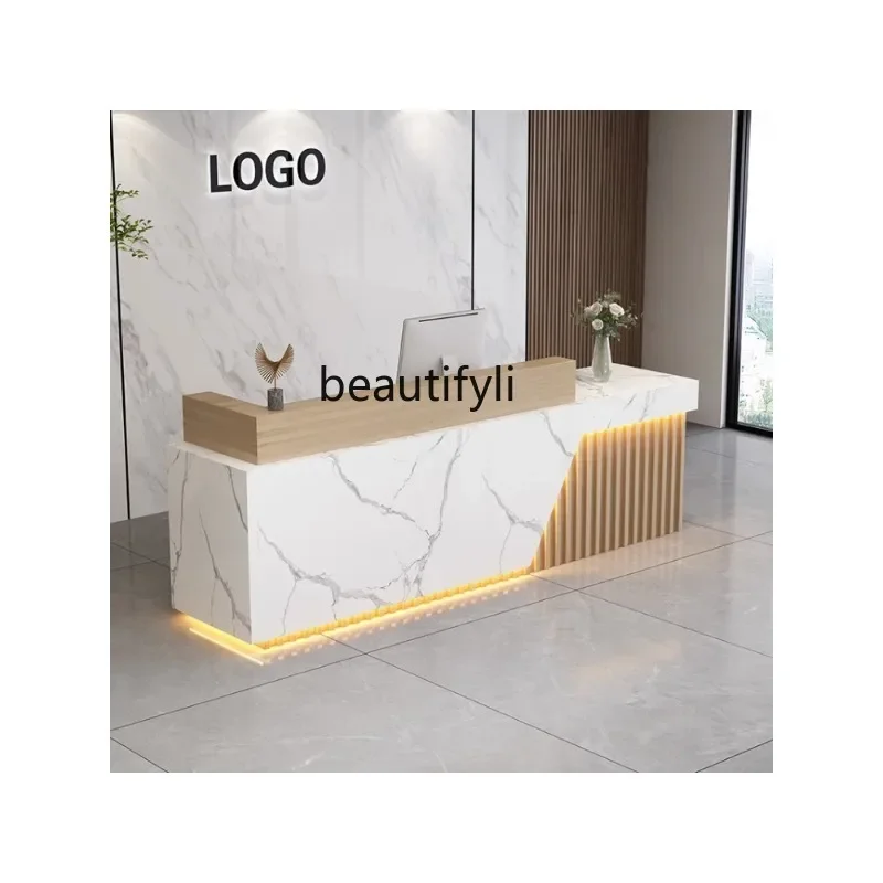 

Cashier Simple Modern Beauty Salon Pavilion of Regimen Reception Desk Company Front Desk Training Institution Bar Counter