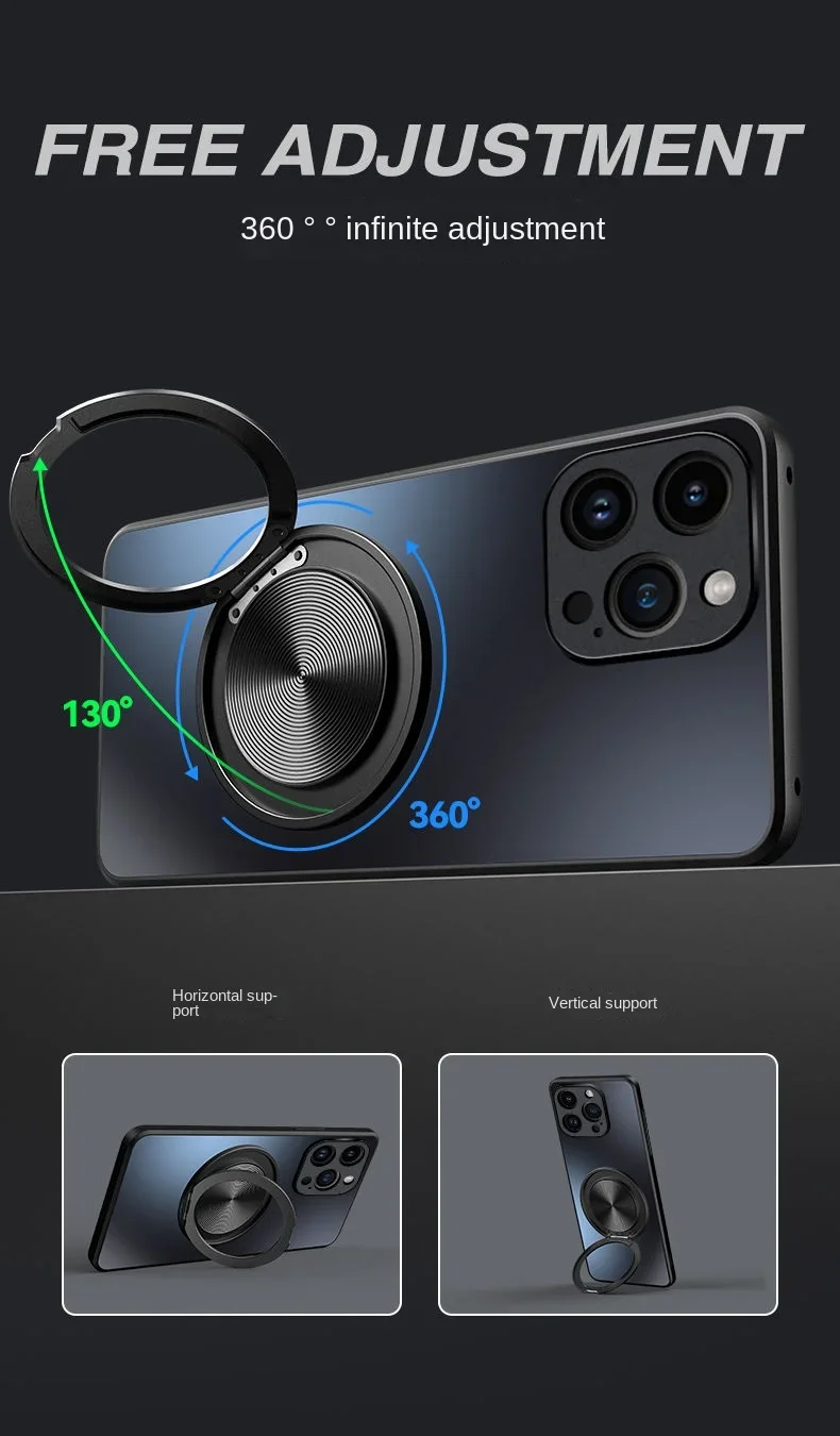 Matte Hard Magnetic Ring Stand Protective Back Cover Case