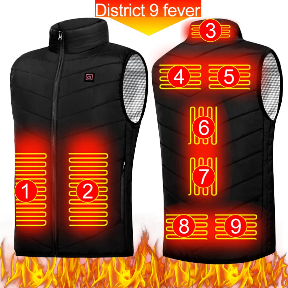 Chaqueta Térmica Eléctrica Recargable USB Para Hombre Y Mujer - 15 Zonas De Calor, 3 Niveles De Temperatura