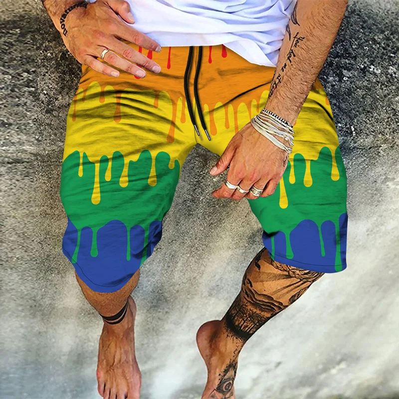 

2022 Newest Summer Men's Casual Shorts 3d Printed Parstripe Colorful Printed Trousers Ladies/Men Regular Shorts Large Size S-5XL