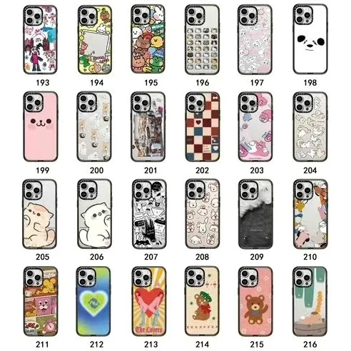 

205-216 Upgrade Acrylic Black Border Cartoon Fashion Phone Case Cover for IPhone 11 12 13 14 15 Pro Max Case for IPhone 15