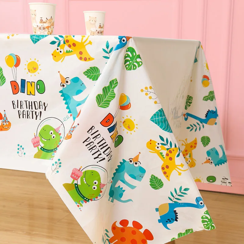 

Dinosaur Disposable Tablecloth Baby Shower Table Cover Colorful Dinosaur Table Cloth Decoration Birthday Party Supplies