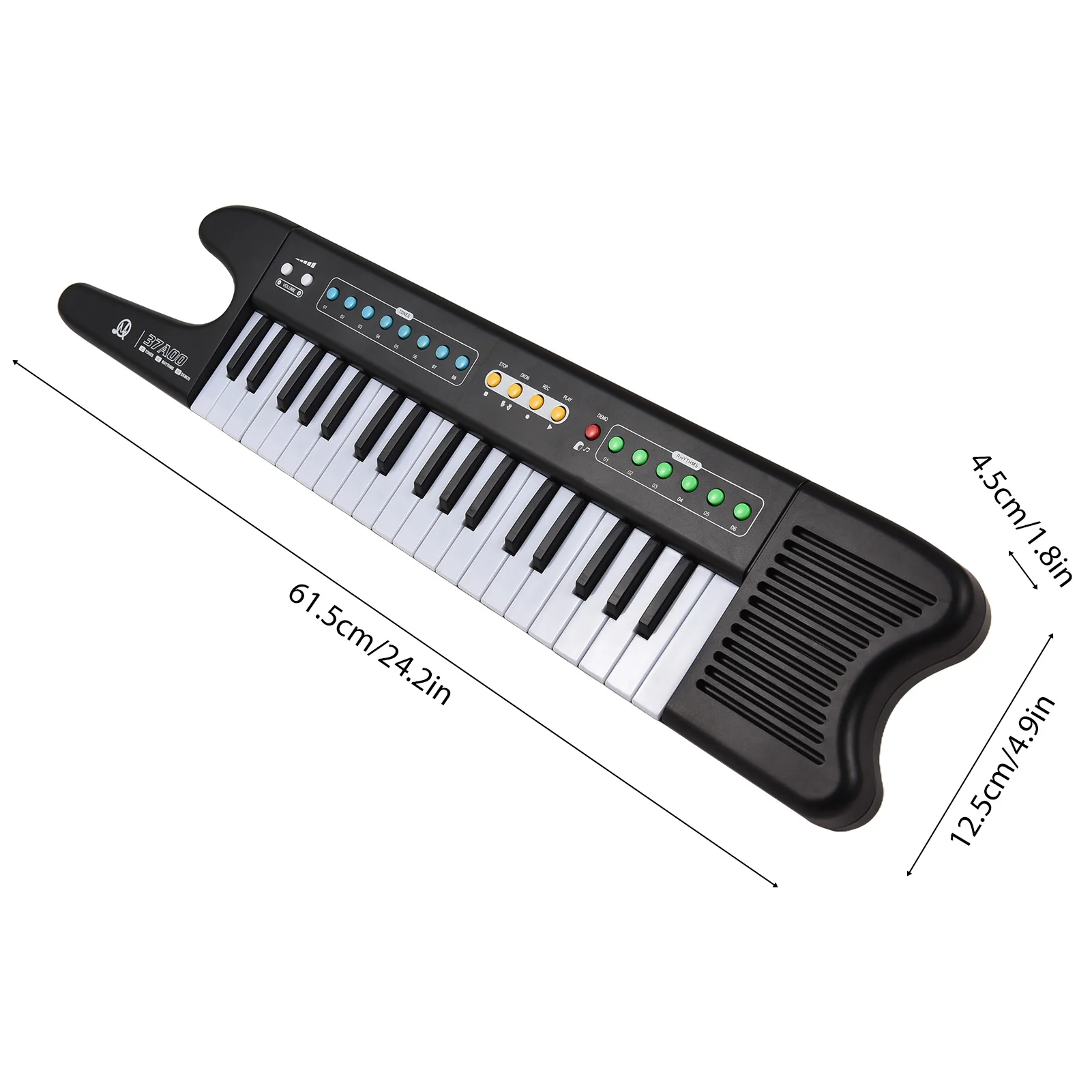 37-Key Electronic Keyboard Piano Portable Mini Electronic Organ Musical Instrument 8 Tones 6 Rhythms 10 Demo with Microphone
