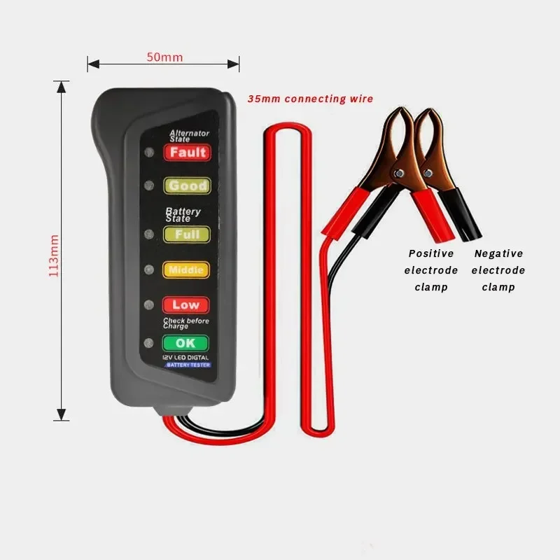 ABS Car Battery Tester 12V Automobile Motorcycle