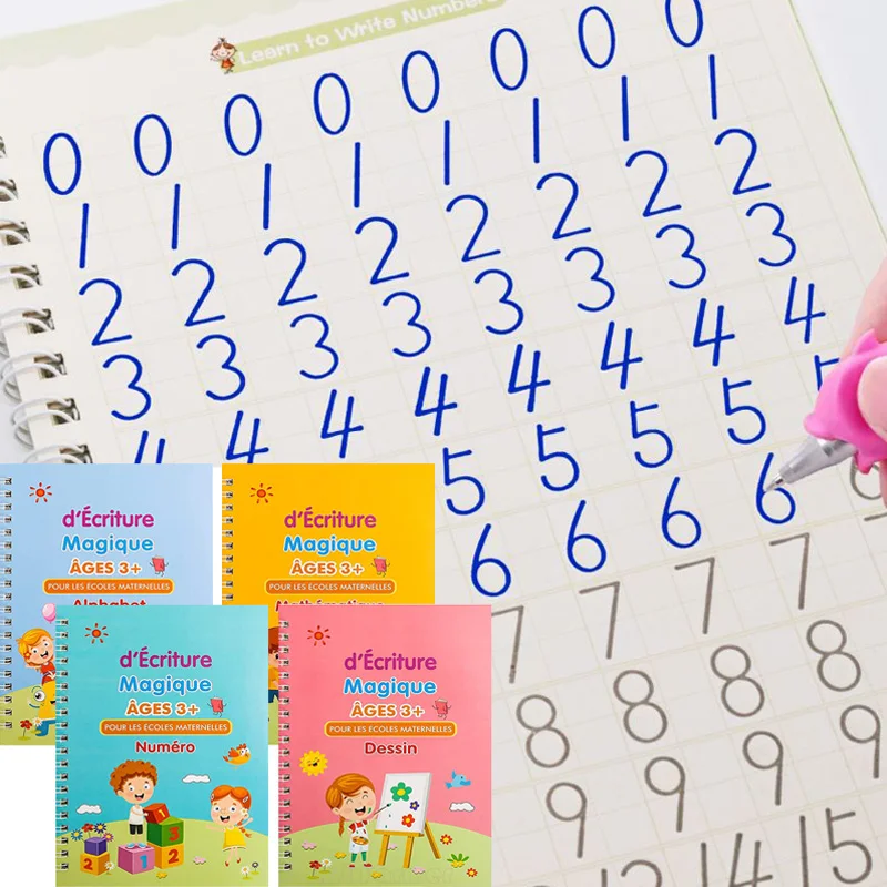 Inglese/Francese Disegno Affondato Quaderni Magici Libri Per Bambini 1/2 Libri Quaderno Montessori Per Calligrafia Spedizione Gratuita