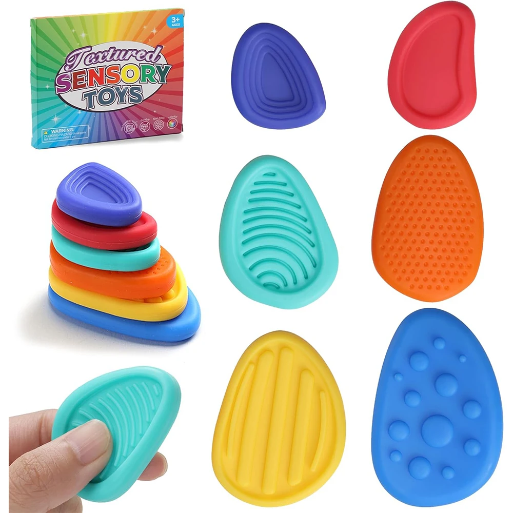 6pcs Balle Anti-Stress Boule Anti Stress Adulte Jouets Billes Magnétiques Texturées Sensoriels Silicone Fidget Toys De Destressant Portables Multicolore Boules D'Massage Pour Adult Cadeau(Violet