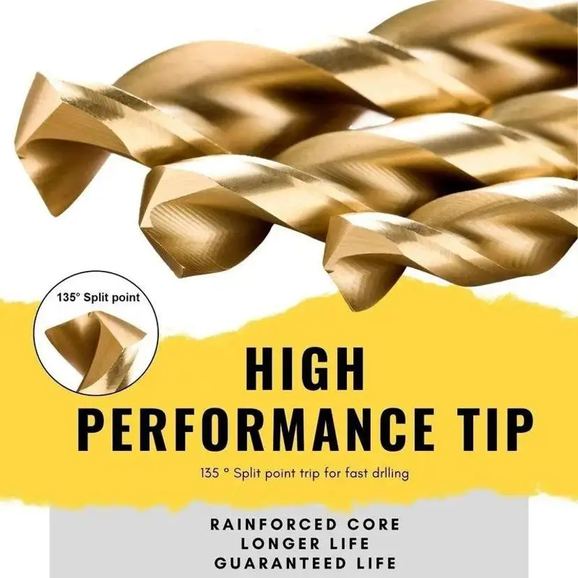 230 Piece Titanium Coated Twist Drill Bit Set 135° Tip Metric 1.0-10mm For Metalworking Woodworking Plastic Drilling Etc