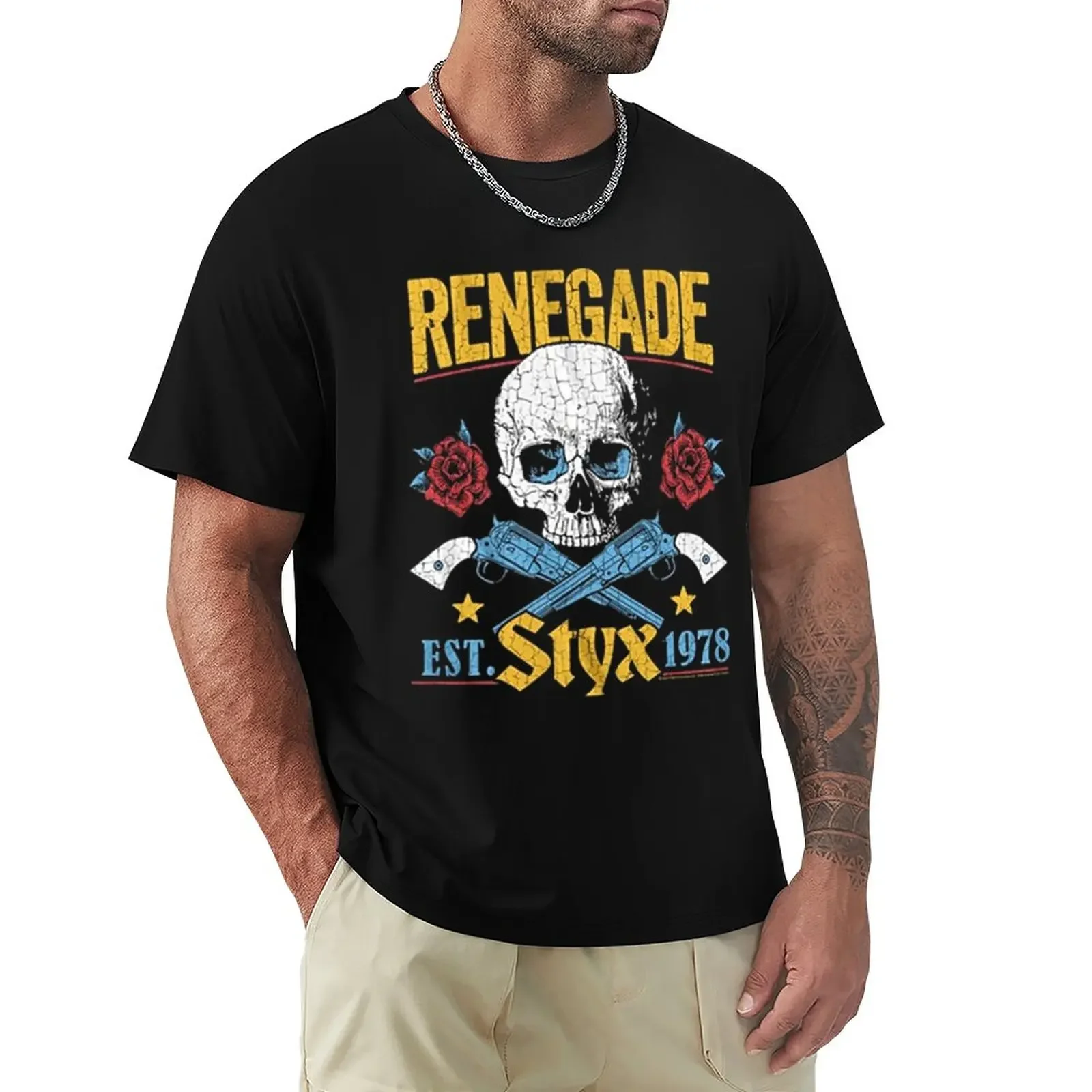 Styx 70S Rock 1978 Renegade Tour T-Shirt Oversize Sport Fans Mens T-Shirt Pack