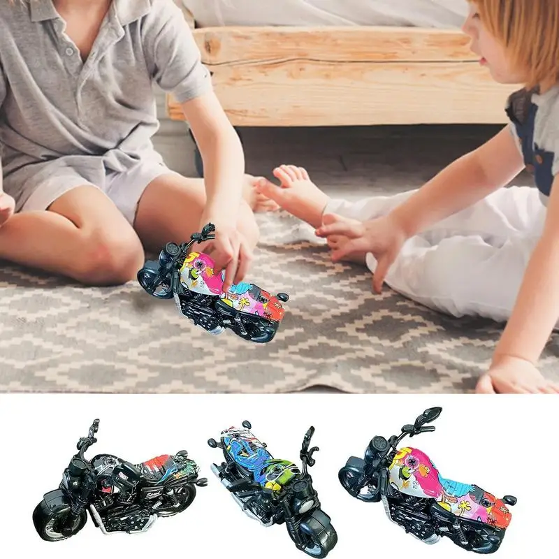 

Motorcycle Model Simulation Davidson Pull Back Toy Cars Shock-resistant Design Motorcycle Collection Gift For Boys Die Cast Mini