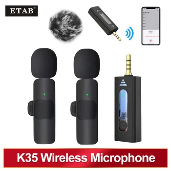 무선 라발리에 라펠 마이크, 3.5mm, 전 방향 콘덴서 마이크, 카메라 스피커, 스마트폰용, 유튜브용 녹음 마이크