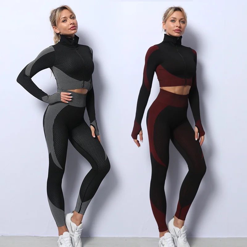 3 pçs sem costura conjunto de yoga ginásio roupas de fitness das mulheres  terno de yoga feminino leggings treino superior roupas esportivas terno de  treinamento - AliExpress