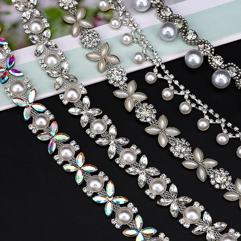 10 Yards Strass Sparkle Kristall Diamant Strass Perlenkette Kleidung Taschen Zubehör DIY Hochzeit Party Geschenk Dekoration