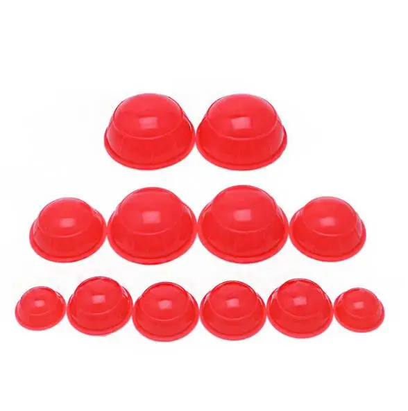 12Pcs/Set Strong Suction Vacuum Cupping Chinese Therapy Silicone Anti Cellulite Cans Body Massager Slimming Tools 5 Sizes Jars 5