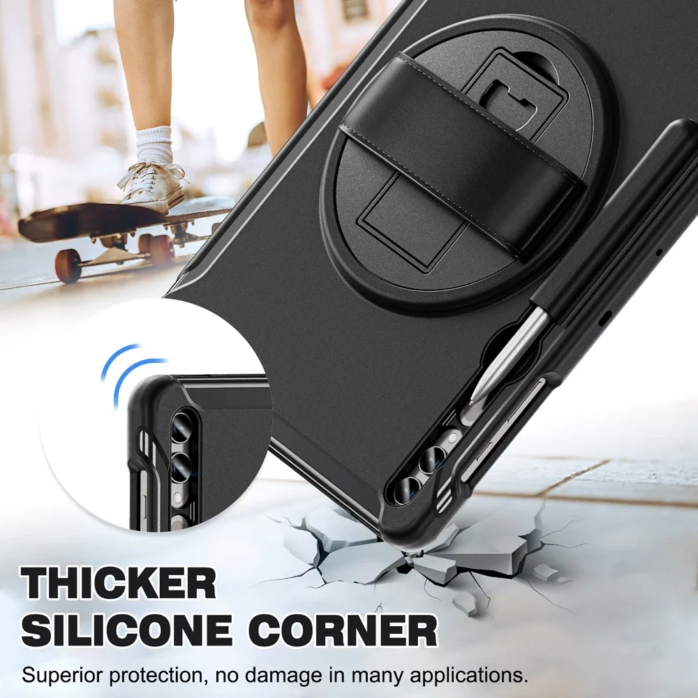 Kids Safe Shockproof Tablet Cover with Hand Strap and Stand - 12.4 inch