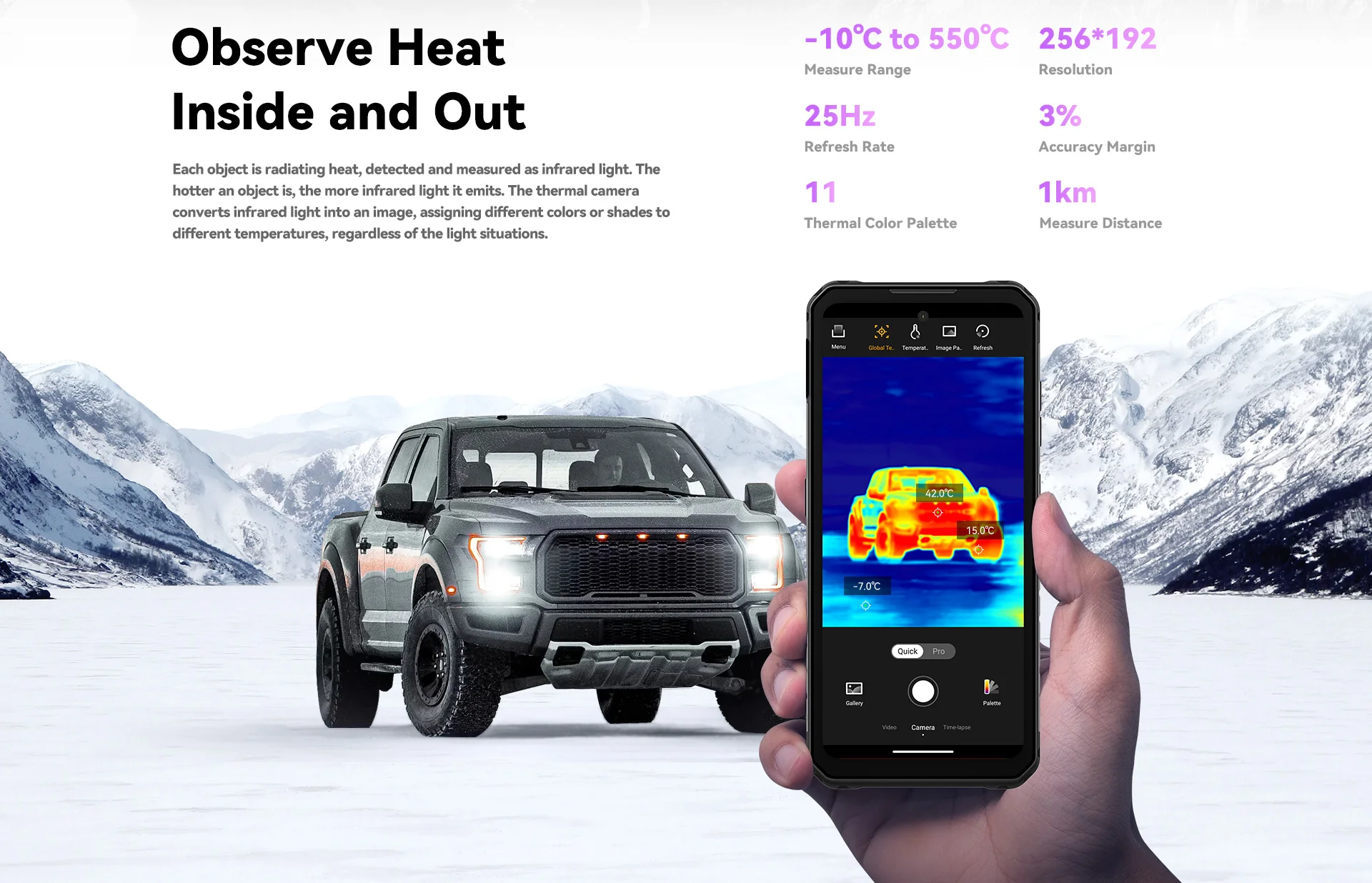 IIIF150 Raptor Rugged Phone Thermal Imaging 120Hz 12GB+256GB