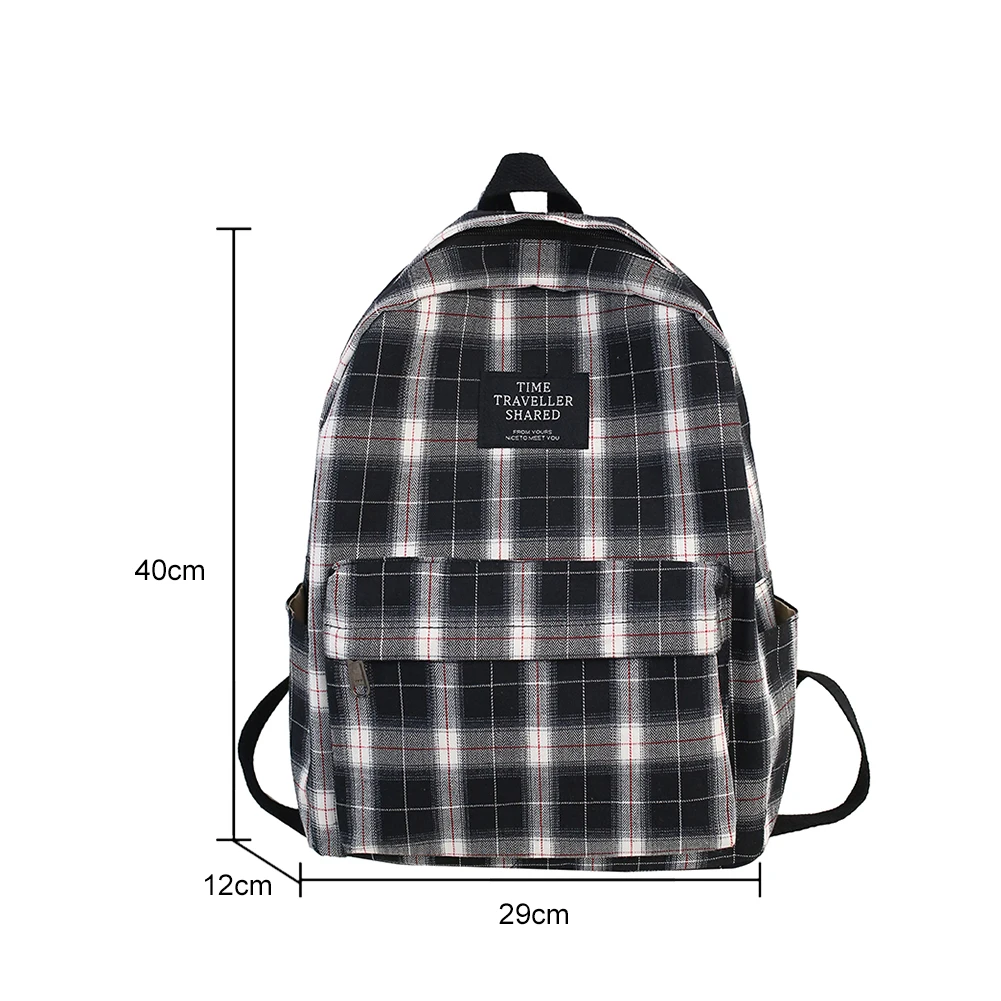 Plaid Travel School Bag, Kawaii School Backpacks