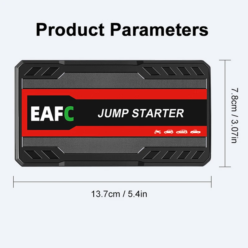Car Jump Starter Portable 12V Auto Starting Device with LED Light For Auto Battery Booster Buster