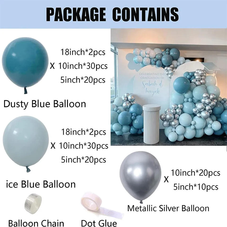 Matte Blue Bow Foil Balloons 5 Pcs For Wedding & Bow-Themed