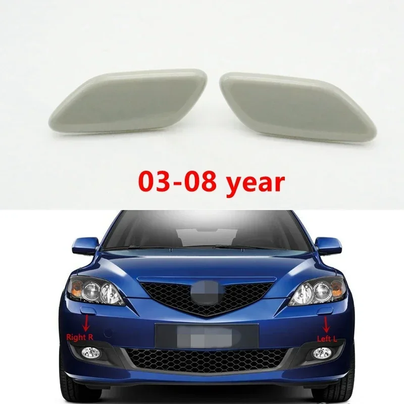 Car Unpainted Headlight Headlamp Washer Nozzle Jet Cover Cleaning Cap For Mazda 3 M3 Axela BK BL 2003-2008-2009-2012-2013-