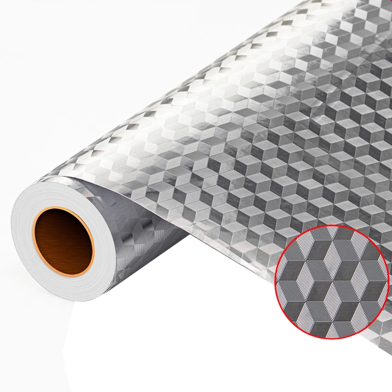 Modern Kitchen Oil-proof Self Adhesive Stickers Anti-fouling High-temperature Aluminum Foil gas stove Cabinet Contact Wallpaper 6