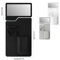 Silicone Toiletery Organizer Waterproof Toothbrush Holder with Mirror Razor Holder Designed for Shower and Bathroom 2