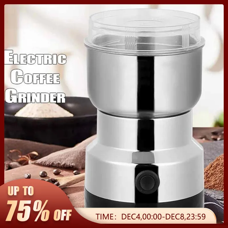 Electric Coffee Bean Grinder Nut Seed Herb Spice Crusher Mill Stainless  Steel