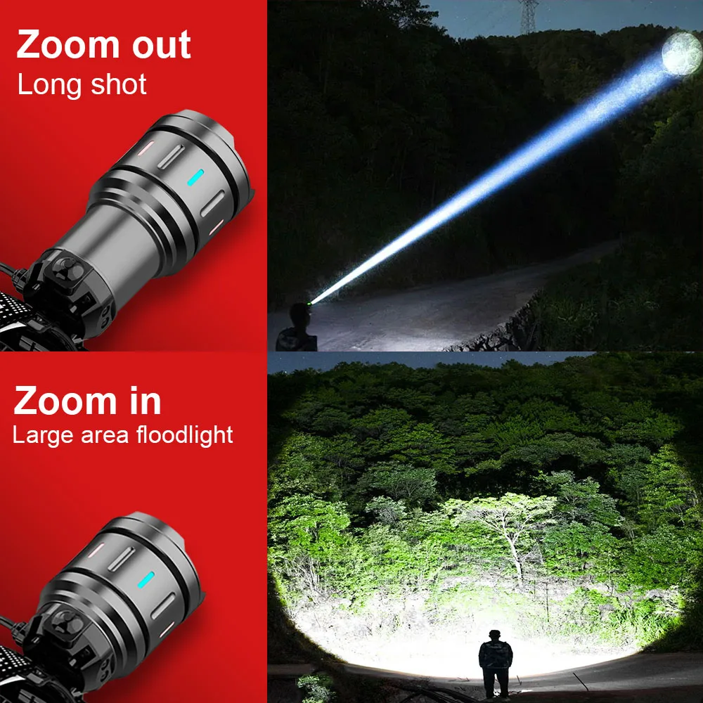 5000000LM 800W/300W 가장 강력한 IR 센서 헤드램프 충전식 헤드 플래시라이트 장거리 3000M 낚시 랜턴 헤드 LED 라이트